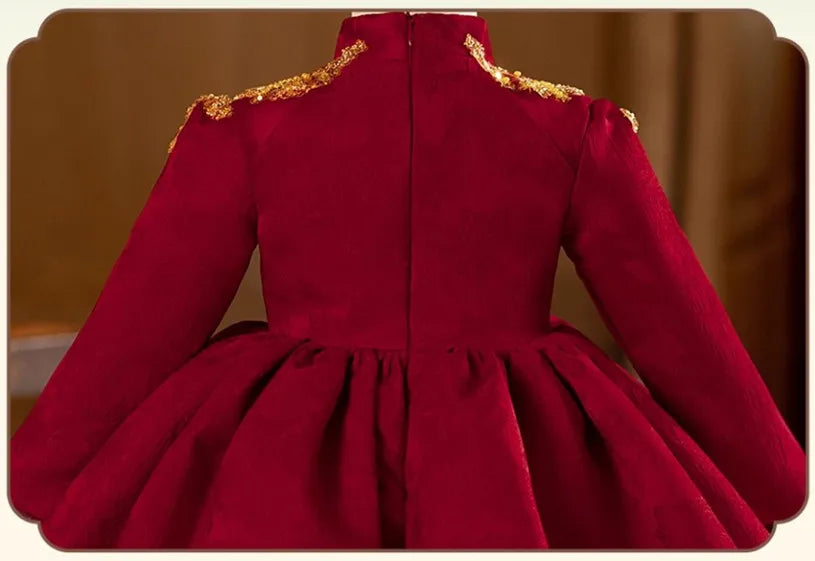 Crimson Imperial Bloom Dress