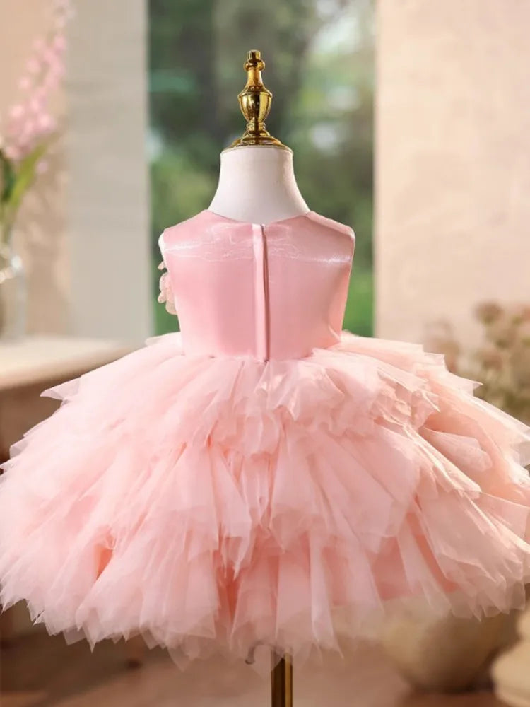 Blush Bloom Feather Tutu Dress