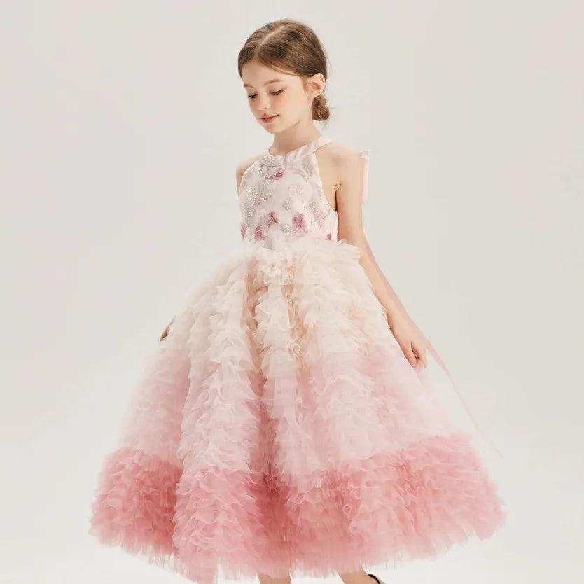 Blush Ombre Rose Ball Gown