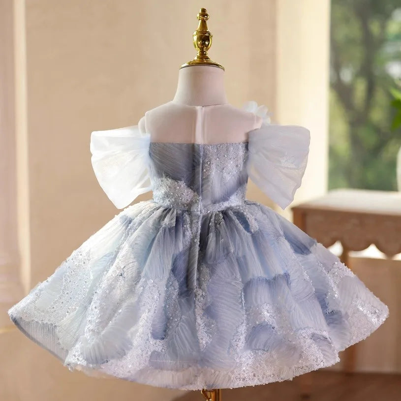 Frosted Sky Butterfly Ball Gown