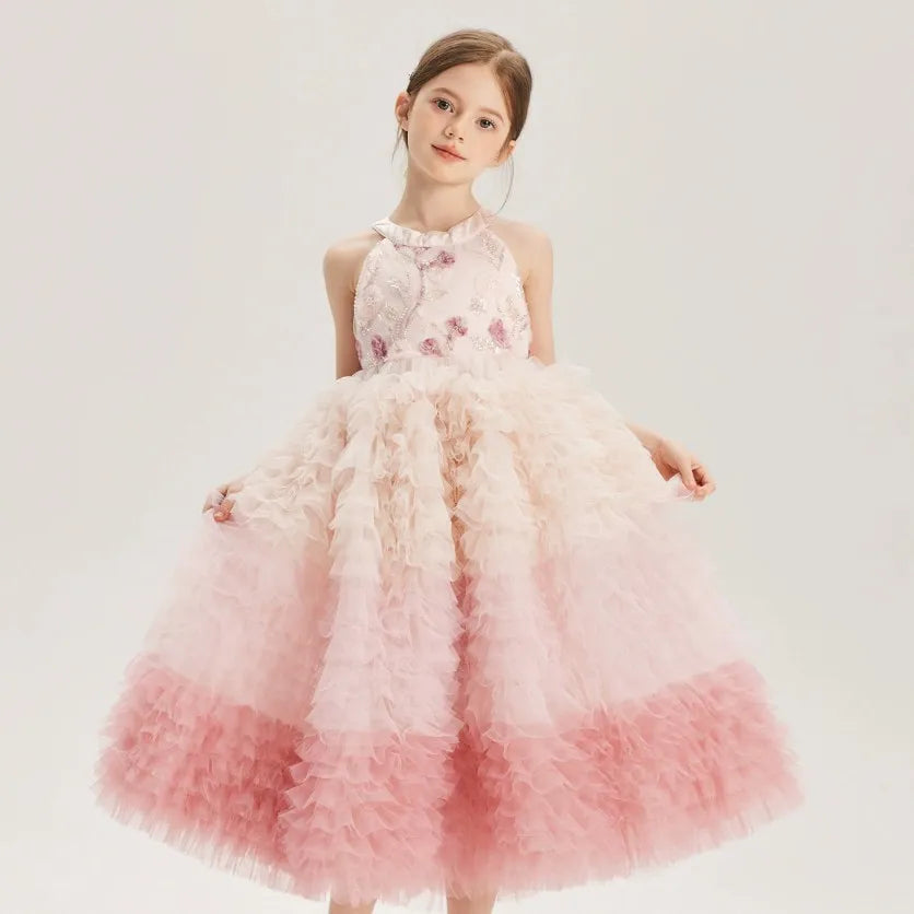 Blush Ombre Rose Ball Gown