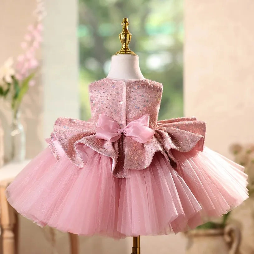 Blushing Bow Peplum Princess Dress