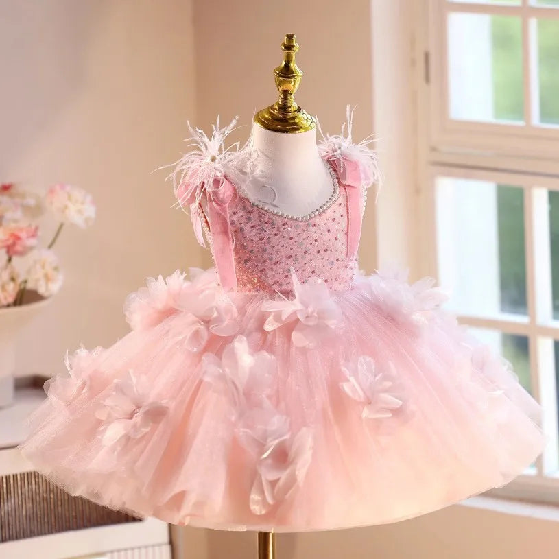 Blush Feather-Dream Party Dress