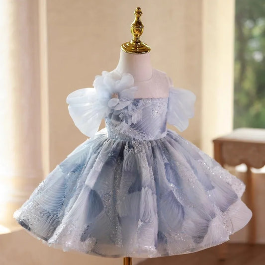Frosted Sky Butterfly Ball Gown