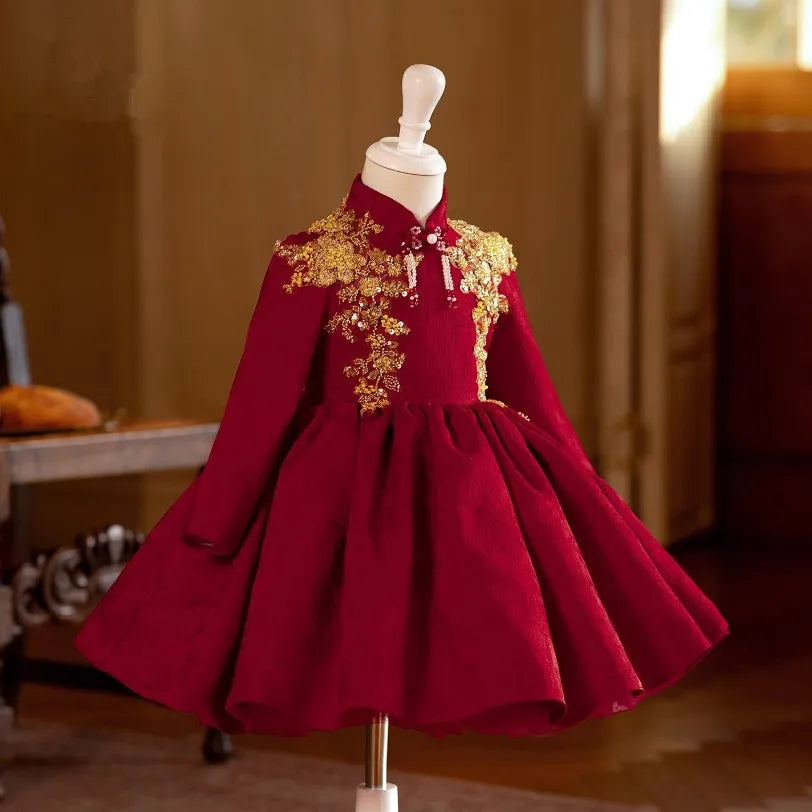 Crimson Imperial Bloom Dress