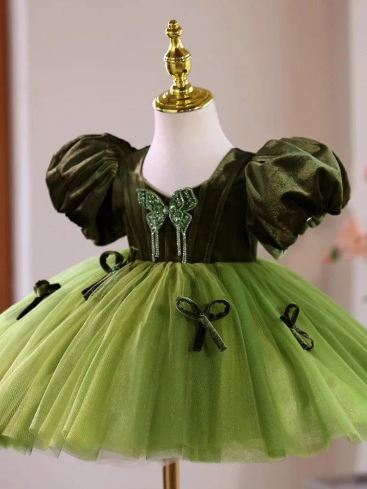 Emerald Butterfly Tutu Dress