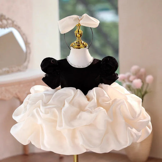 Black Velvet & Ivory Cloud Dress