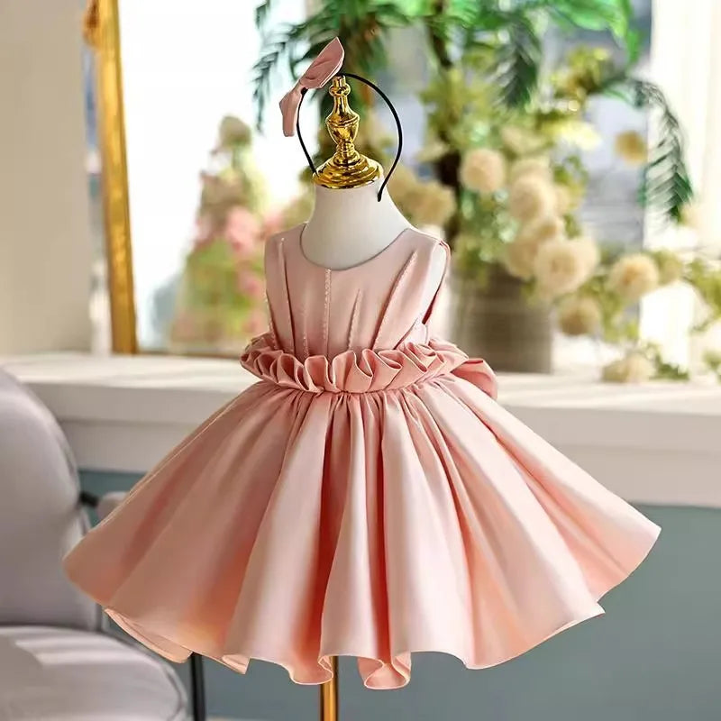 Peach Ribbon Rose Twirl Dress