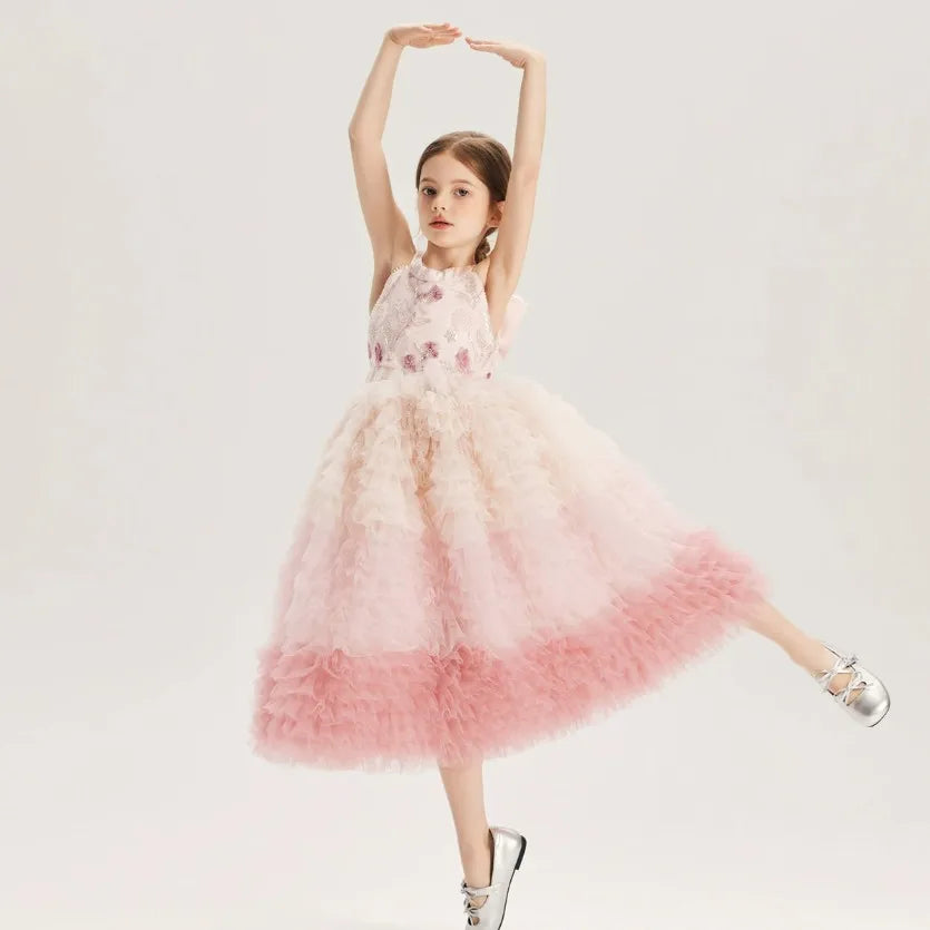 Blush Ombre Rose Ball Gown