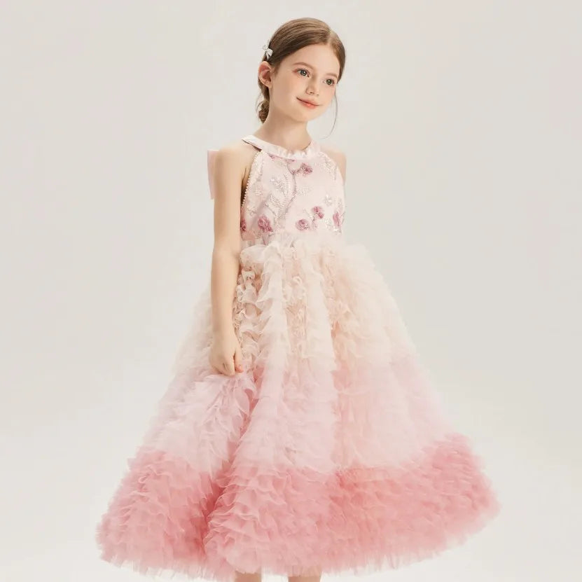Blush Ombre Rose Ball Gown