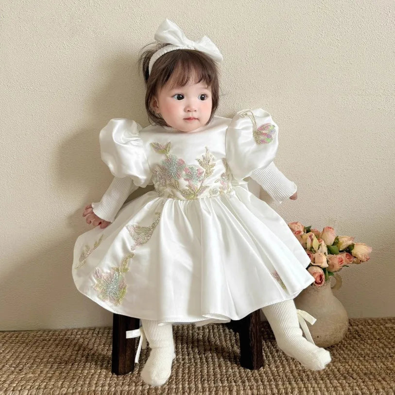 Snow Blossom Puff Dress