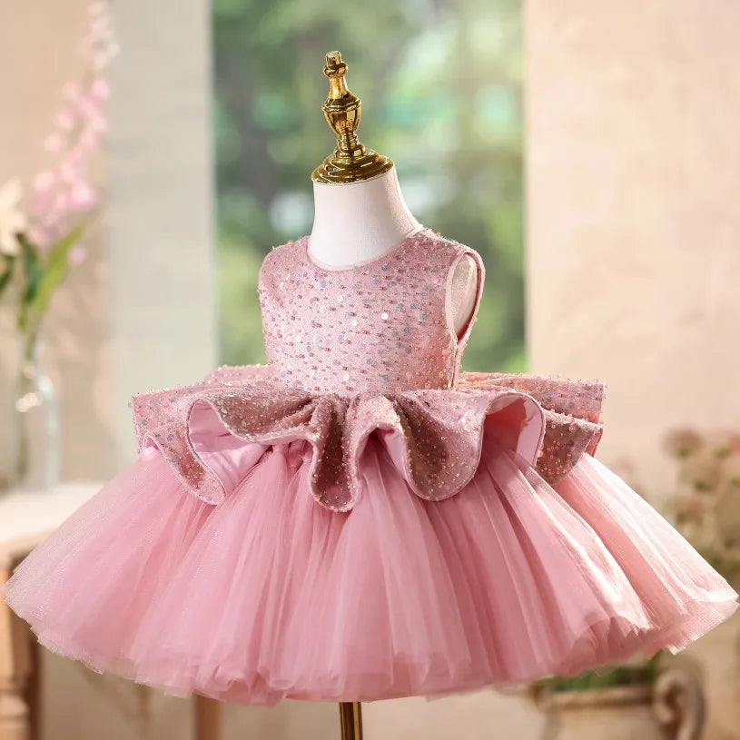 Blushing Bow Peplum Princess Dress