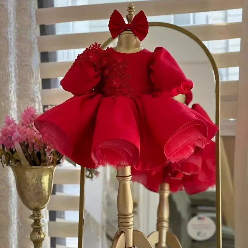 Ruby Bow Blossom Twirl Dress