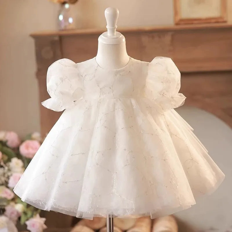 Ivory Cloud Puff Dress