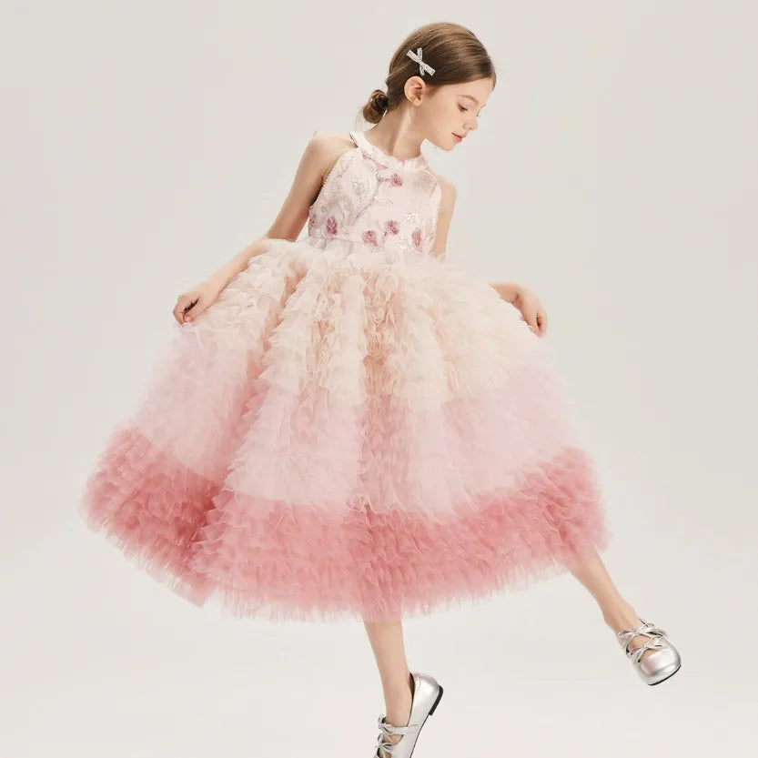 Blush Ombre Rose Ball Gown