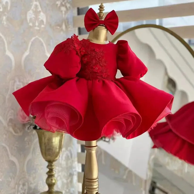 Ruby Bow Blossom Twirl Dress