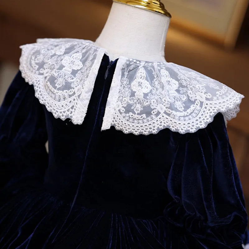 Midnight Velvet Lace Tutu Dress