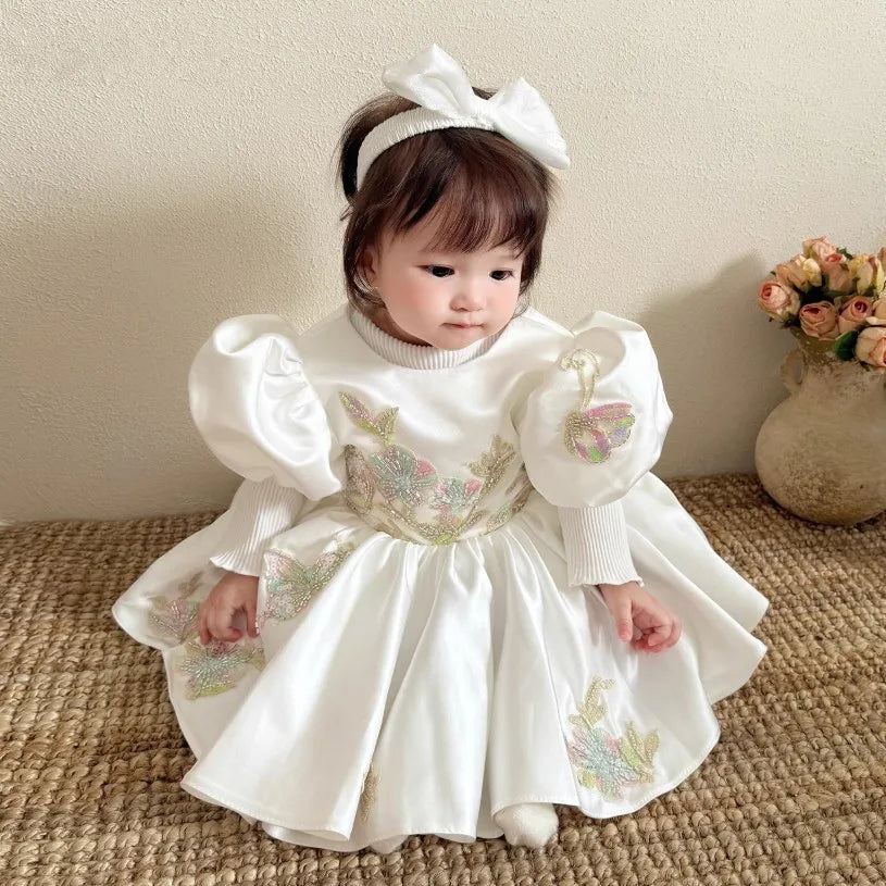 Snow Blossom Puff Dress