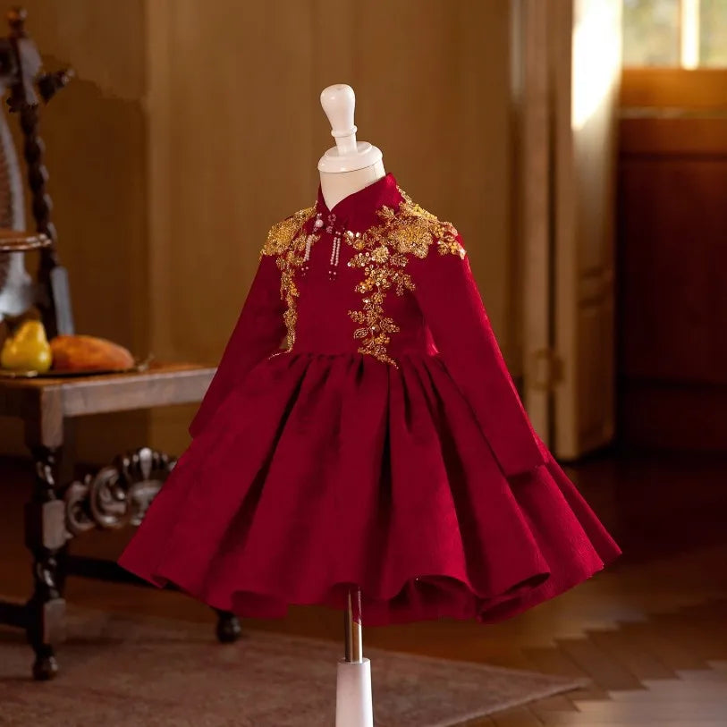 Crimson Imperial Bloom Dress