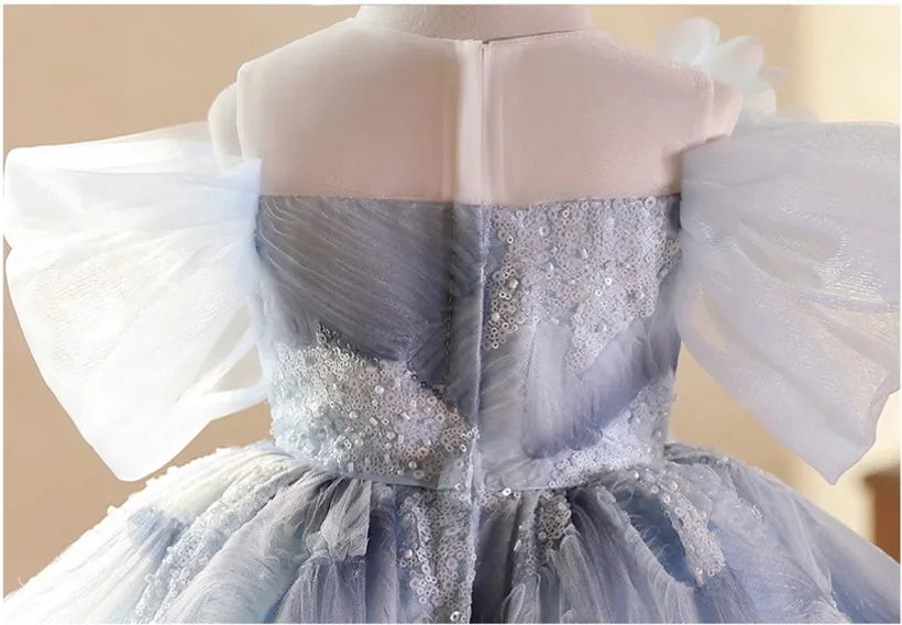 Frosted Sky Butterfly Ball Gown
