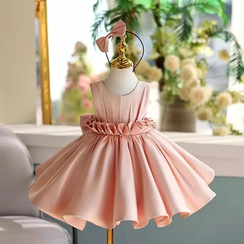 Peach Ribbon Rose Twirl Dress
