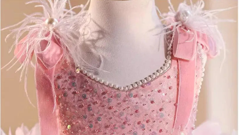 Blush Feather-Dream Party Dress