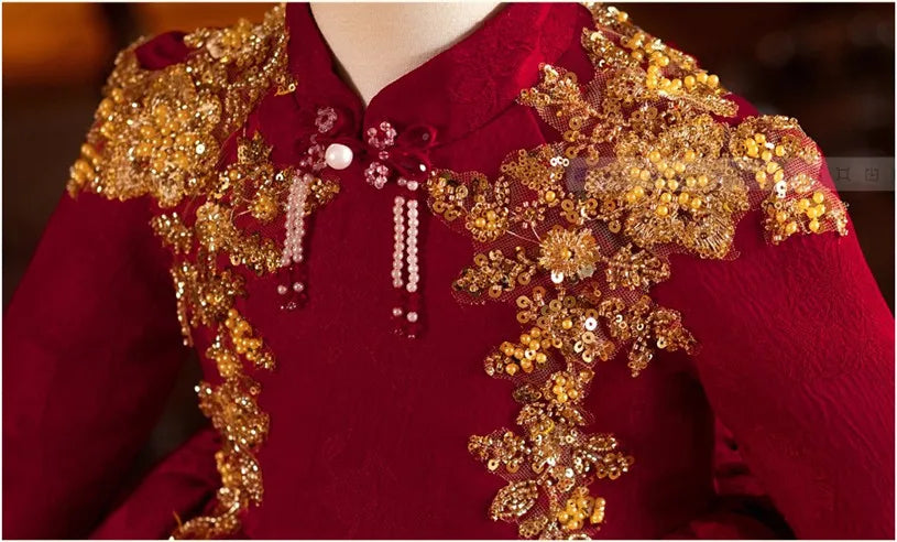 Crimson Imperial Bloom Dress