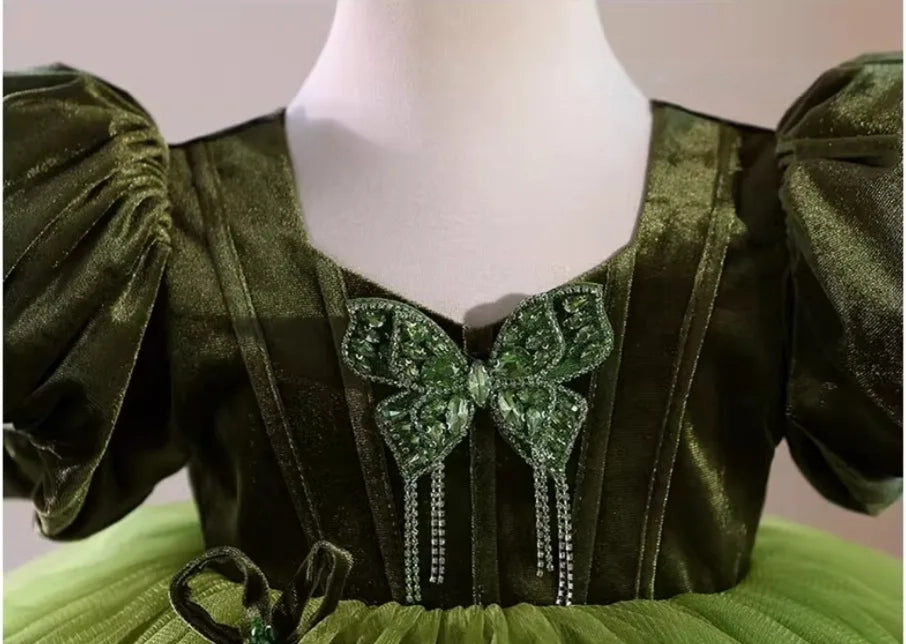 Emerald Butterfly Tutu Dress