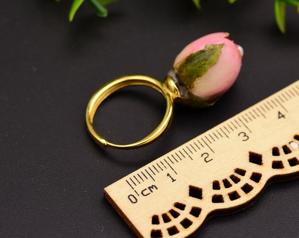 Handmade Natural Pearl Rose Ring