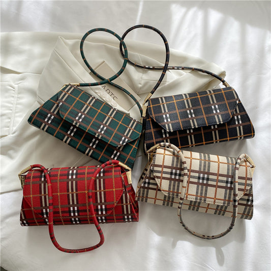 Trendy Plaid Shoulder Bag