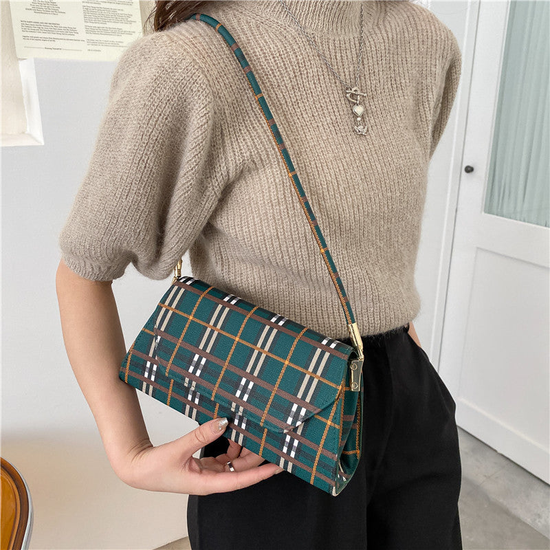 Trendy Plaid Shoulder Bag