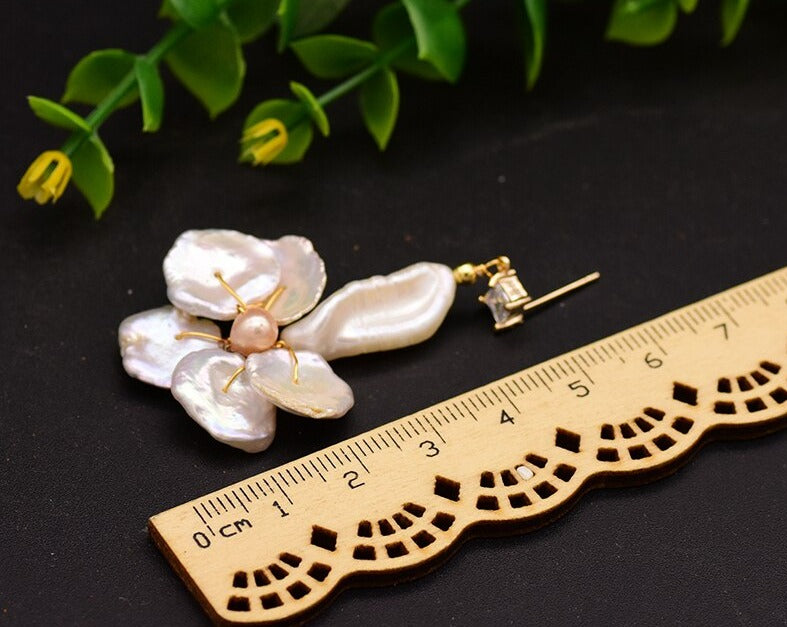 Handmade Natural Pearl Drop Earrings