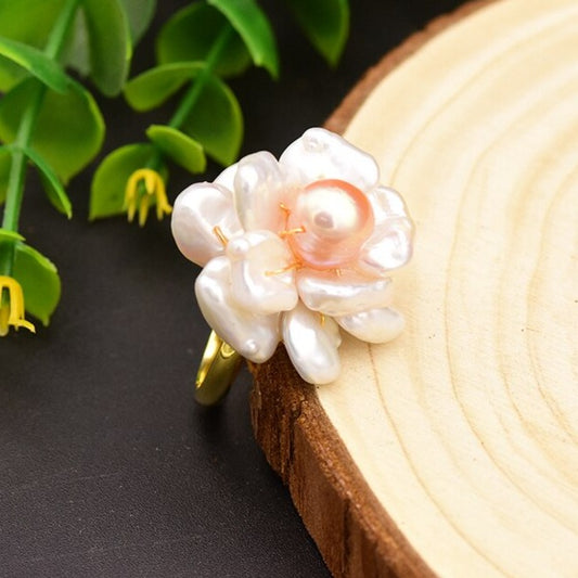 Handmade Fresh Water Baroque Pearl Ring