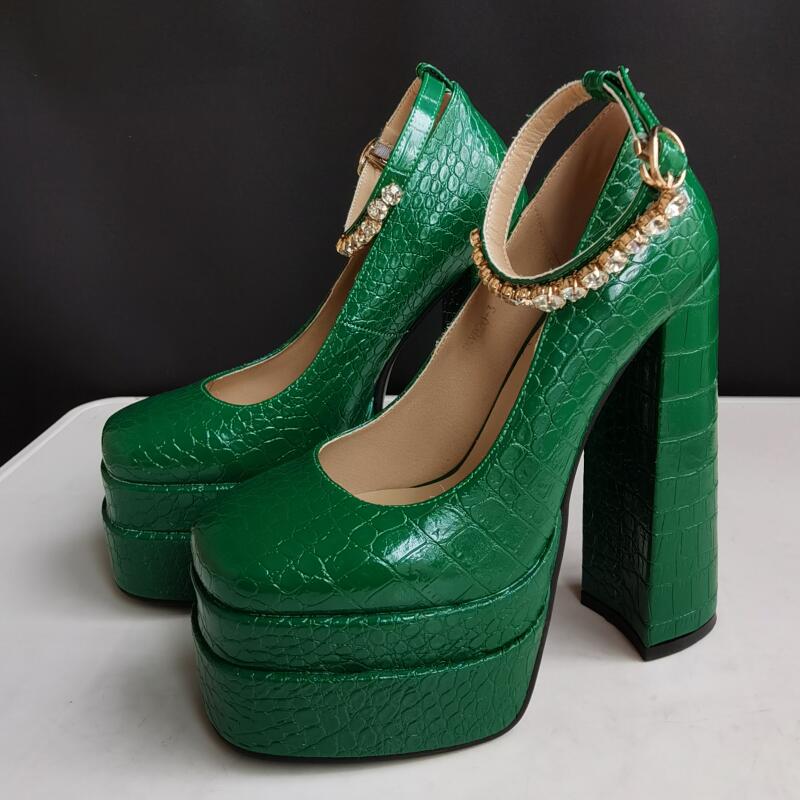 Sexy Rhinestone Crocodile Pumps