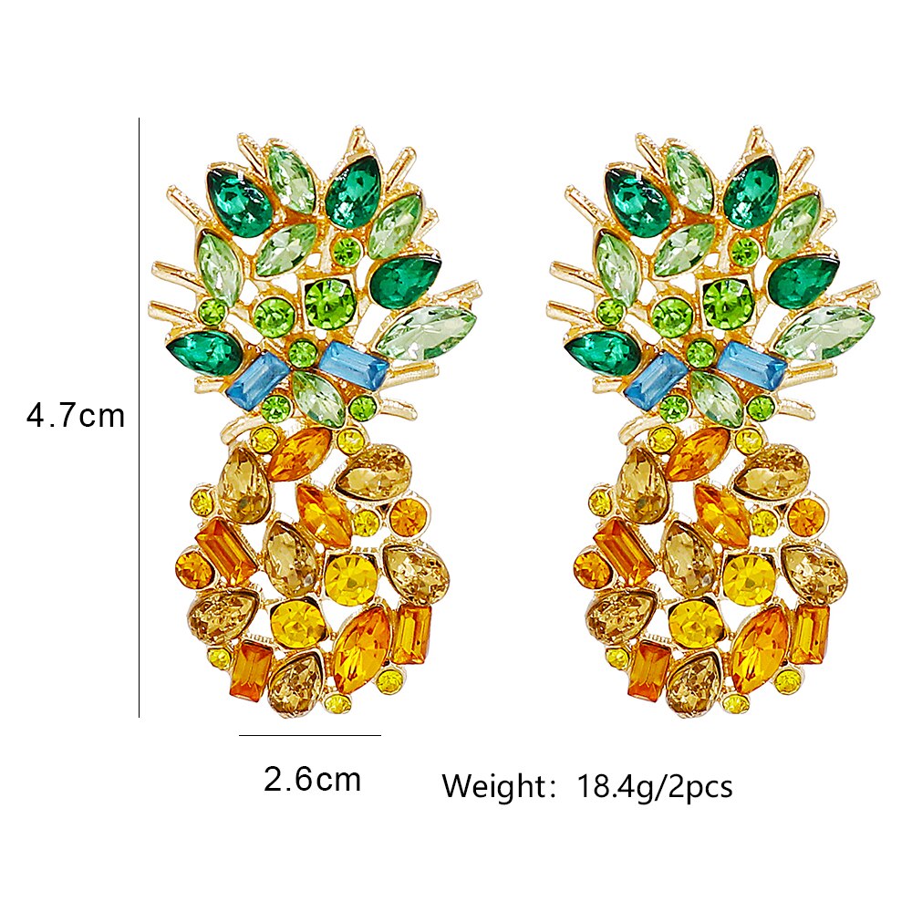 Fashion Summer Pineapple Crystal Earrings